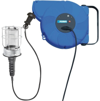 Avvolgicavo Fervi 0428 con Portalampada E27 Cavo 13+1m Lampada Garage Officina