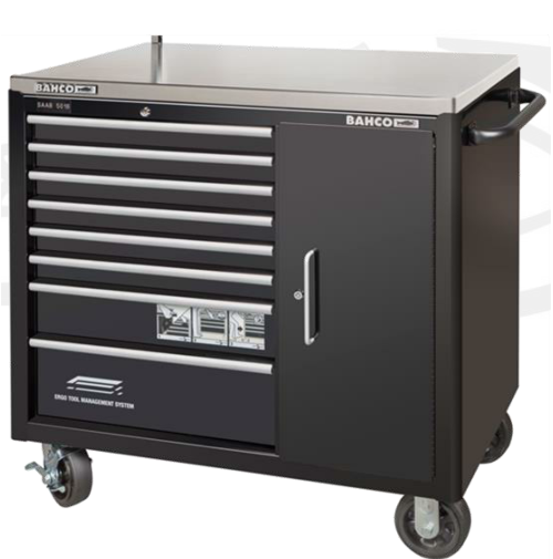 BAHCO 1475KXL8CBKSTSS Carrello Porta Attrezzi 8 Cassetti Pensile Nero Top Inox