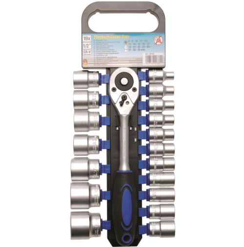 BGS 15110 Kit Bussole 1/2 Cricchetto 19 Pz Utensili Auto Officina Professionale