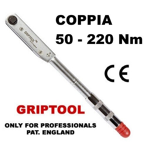 CHIAVE DINAMOMETRICA AUTO MOTO CRICCHETTO GRIPTOOL 50 - 220 Nm 1/2