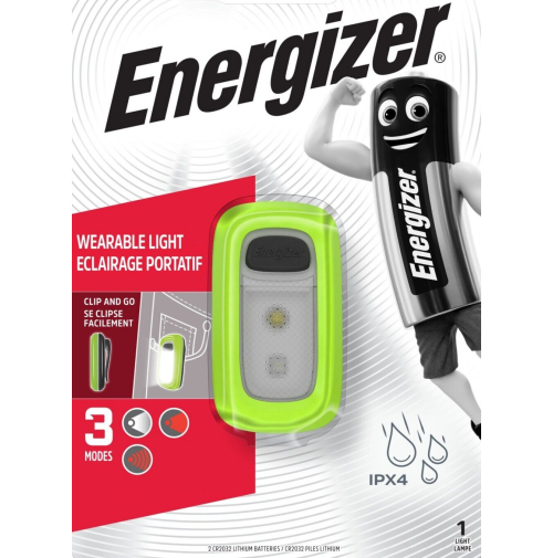 Energizer Torcia Pila Luce Elettrica Indossabile clip portatile Led a batteria