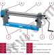 FERVI 0776/610 Calandra Manuale 3 Rulli Piegatrice Lamiera Tubi 610mm Banco CE