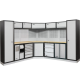 FERVI A007L Arredo Officina Modulare Completo Garage 280x280 cm Piani Legno CE