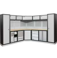 FERVI A007L Arredo Officina Modulare Completo Garage 280x280 cm Piani Legno CE