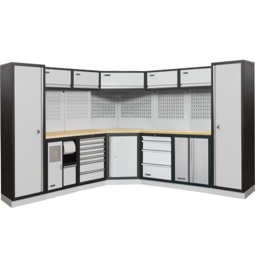 FERVI A007L Arredo Officina Modulare Completo Garage 280x280 cm Piani Legno CE