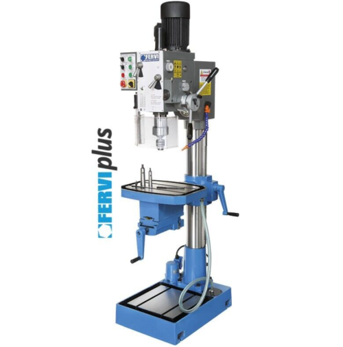 FERVI T066 TRAPANO A COLONNA INGRANAGGI DISCESA AUTOMATICA ED INVERSIONE MORSA