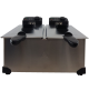 Friggitrice doppia ad olio elettrica professionale acciaio inox 3600W 2 X 3 Lt