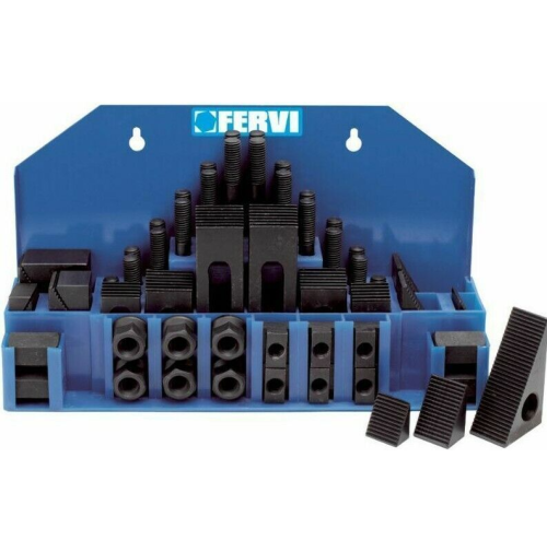 KIT DI STAFFE STAFFAGGIO PER PEZZI SU TAVOLA FRESA FRESATRICE TRAPANO CAVA 18 MM