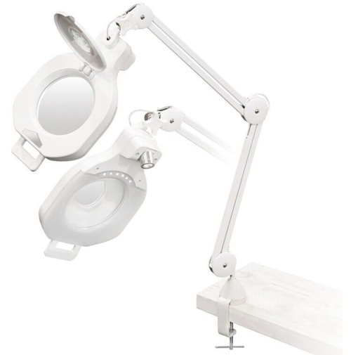 Lampada LED Ingrandimento FERVI 0891A Lente 2x 6x Dimmerabile 6 Luci UV Officina