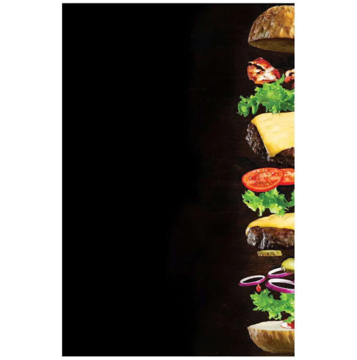Lavagna Plexiglass da parete  bar ristorante enoteca pub 48x72 cm Hamburger