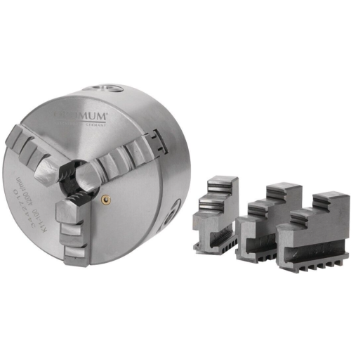 MANDRINO AUTOCENTRANTE PER TORNIO 3 + 3 GRIFFE REVERSIBILI OPTIMUM 125MM 3442712