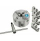 Mandrino autocentrante per tornio ferro metallo Ø 200 mm 4 + 4 griffe + chiave