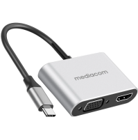 Mediacom MD-C308 Convertitore cavo da Usb a Hdmi Plus Vga Mac Windows