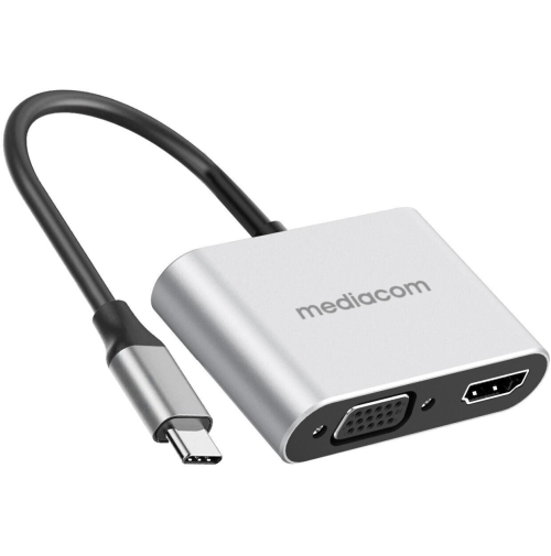 Mediacom MD-C308 Convertitore cavo da Usb a Hdmi Plus Vga Mac Windows
