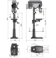 OPTIMUM DQ25 Trapano a Colonna 750W Ø25mm 12 Velocità 200-2440 rpm CM3 CE