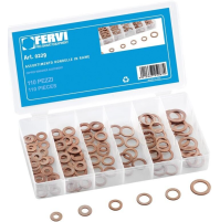 SERIE SET KIT ASSORTIMENTO 110 RONDELLE RONDELLA ANELLO IN RAME 100% FERVI 0229