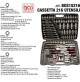 Serie set kit 216 pz chiavi bussole bussola cricchetto cromo vanadio 1/2 1/4 3/8