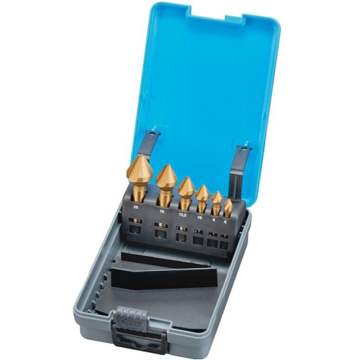 Serie set kit 6 svasatori svasatore frese fresa per svasare metallo acciaio 60°