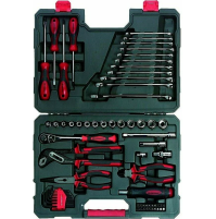 Serie set kit 69 pz utensili chiavi bussole bussola cricchetto cromo vanadio 3/8