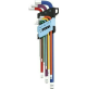 Set serie 9 pz chiavi esagonali lunghe a L magnetiche testa sferica brugola S2