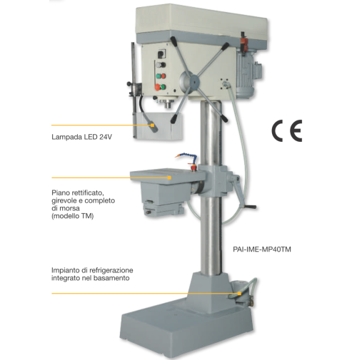 TRAPANO A COLONNA LTF  IM EXPORT 40 MM MORSA TAVOLA MORSA AVANZAMENTO IME-MPA4OT